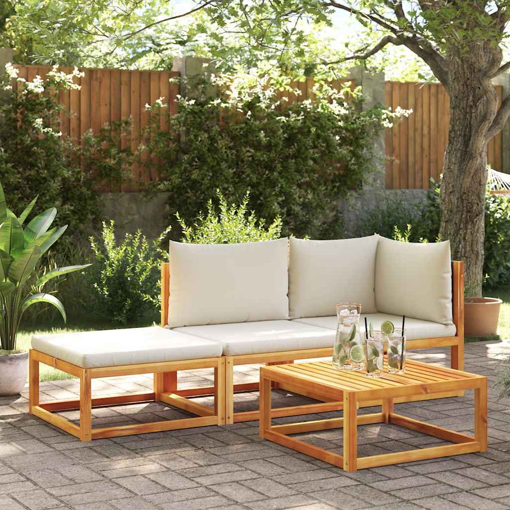 Divano da giardino con cuscini 2 posti in legno di acacia e rattan