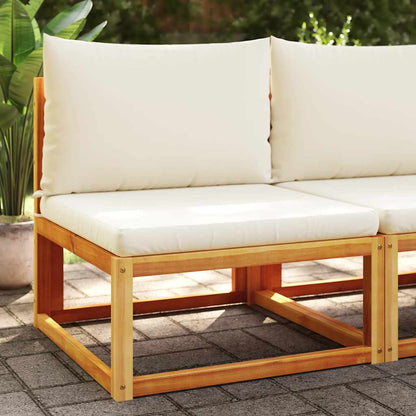 Divano da giardino senza braccioli con cuscini in legno di acacia e rattan