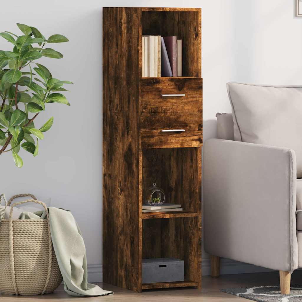 Credenza Rovere Fumo 30x42,5x124 cm in Legno Multistrato