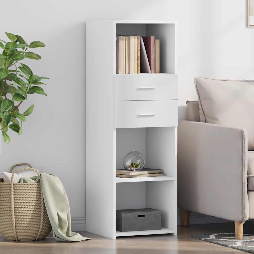 Credenza Bianca 40x42,5x124 cm in Legno Multistrato