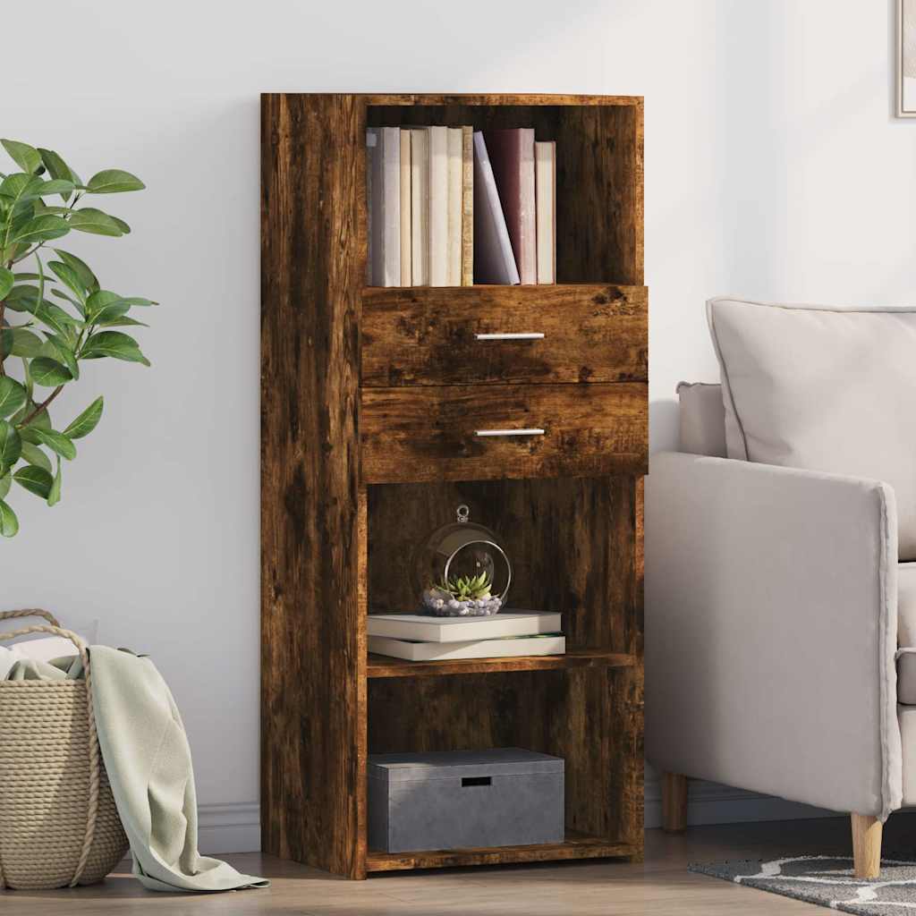 Credenza Rovere Fumo 50x42,5x124 cm in Legno Multistrato
