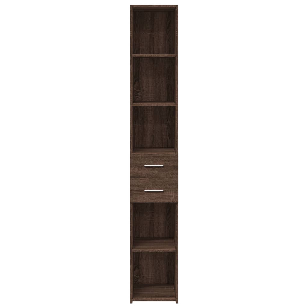 Credenza Rovere Marrone 30x42,5x185 cm in Legno Multistrato