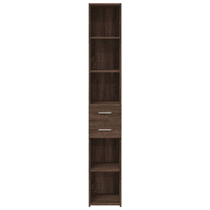 Credenza Rovere Marrone 30x42,5x185 cm in Legno Multistrato