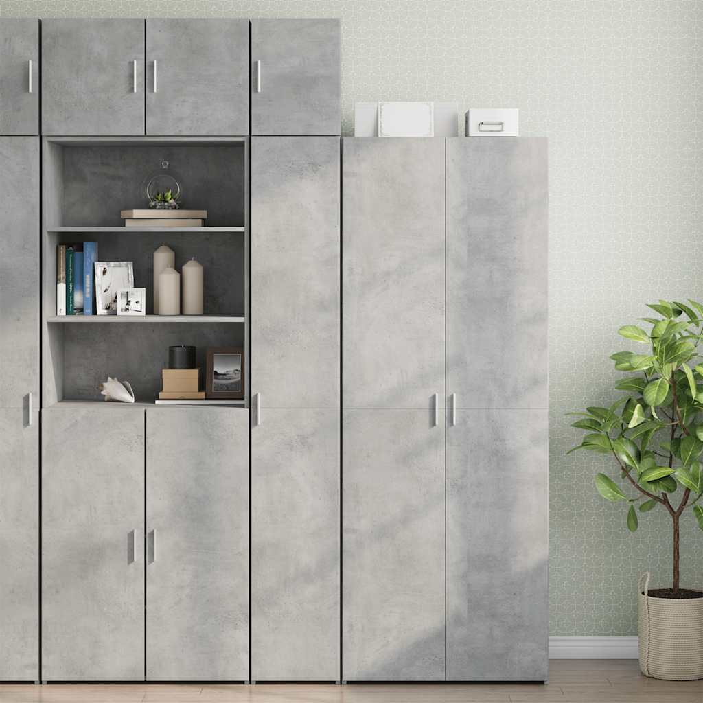 Mobile Sottile Grigio Cemento 30x42,5x225 cm in Truciolato