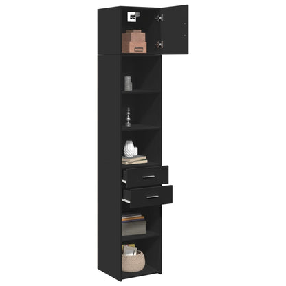 Mobile Sottile Nero 40x42,5x225 cm in Truciolato