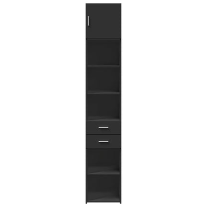 Mobile Sottile Nero 40x42,5x225 cm in Truciolato