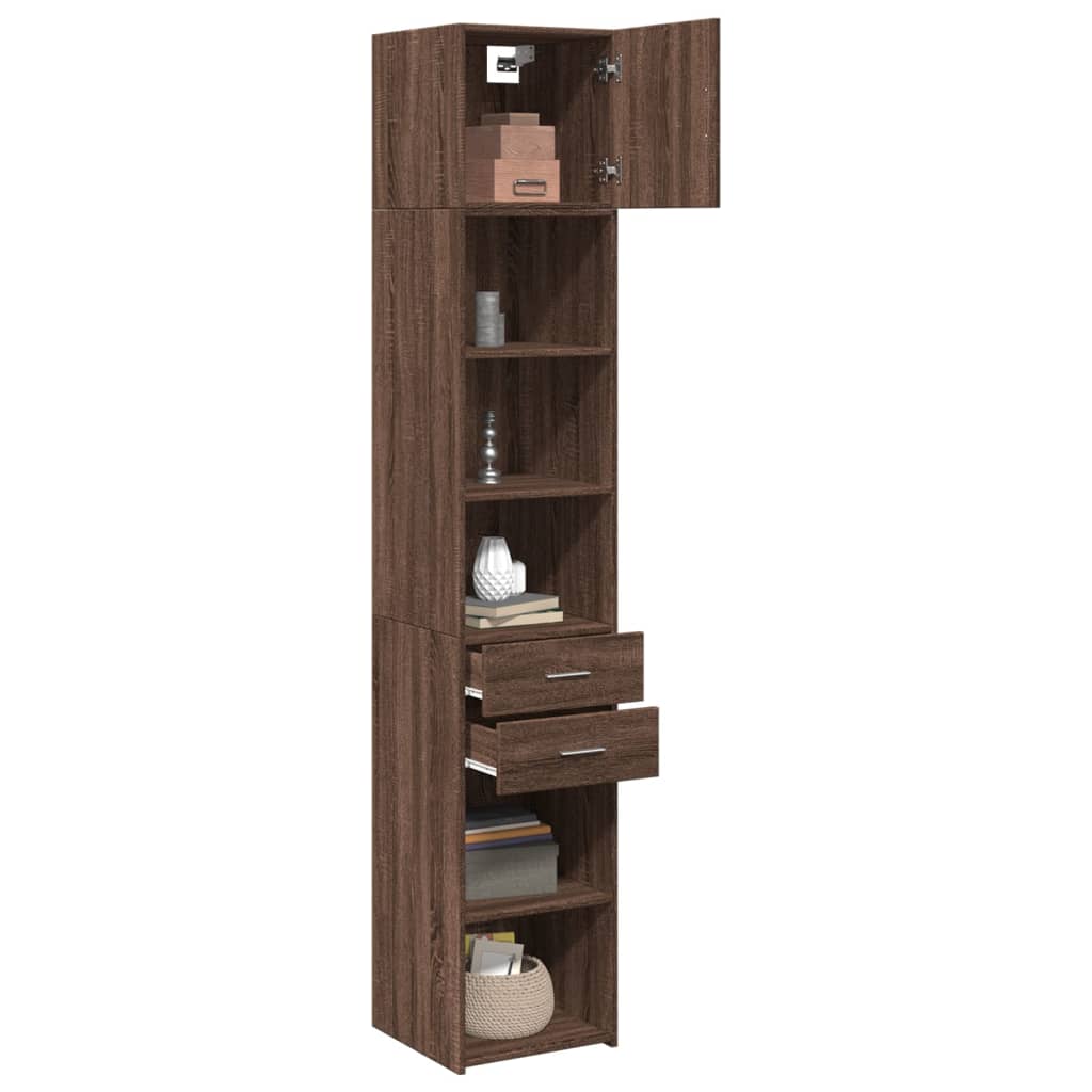 Mobile Sottile Rovere Marrone 40x42,5x225 cm in Truciolato