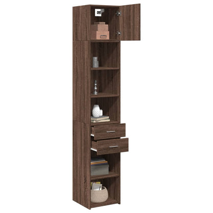 Mobile Sottile Rovere Marrone 40x42,5x225 cm in Truciolato