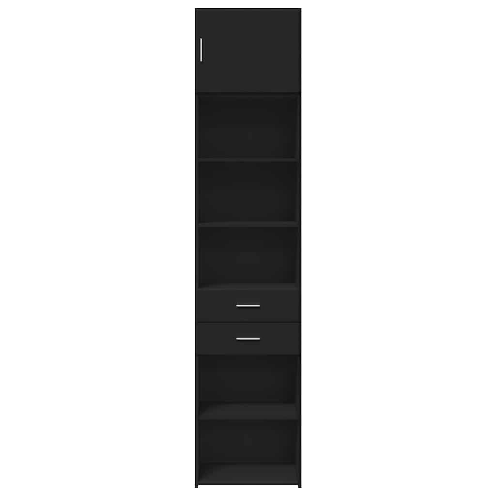 Mobile Sottile Nero 50x42,5x225 cm in Truciolato