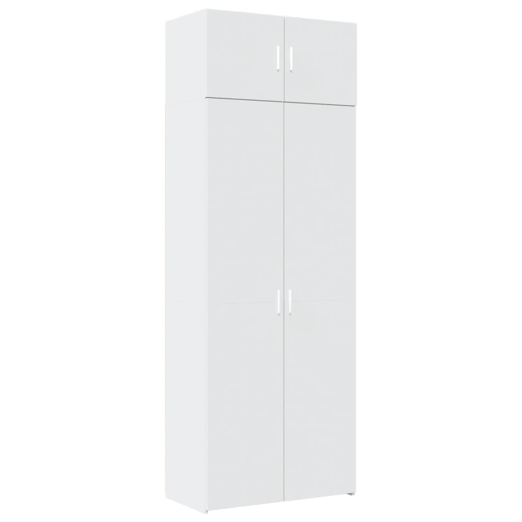 Mobile Portaoggetti Bianco 80x42,5x225 cm in Truciolato
