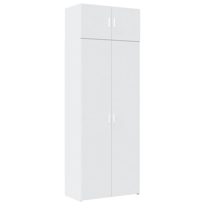 Mobile Portaoggetti Bianco 80x42,5x225 cm in Truciolato
