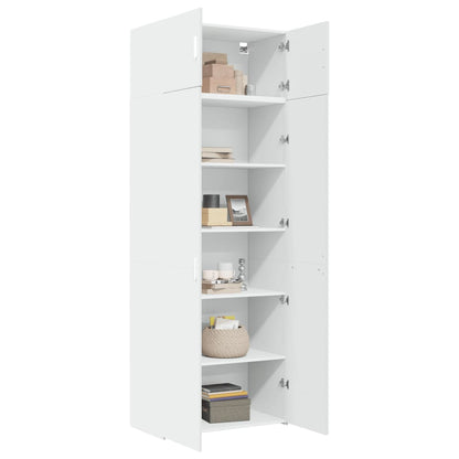 Mobile Portaoggetti Bianco 80x42,5x225 cm in Truciolato