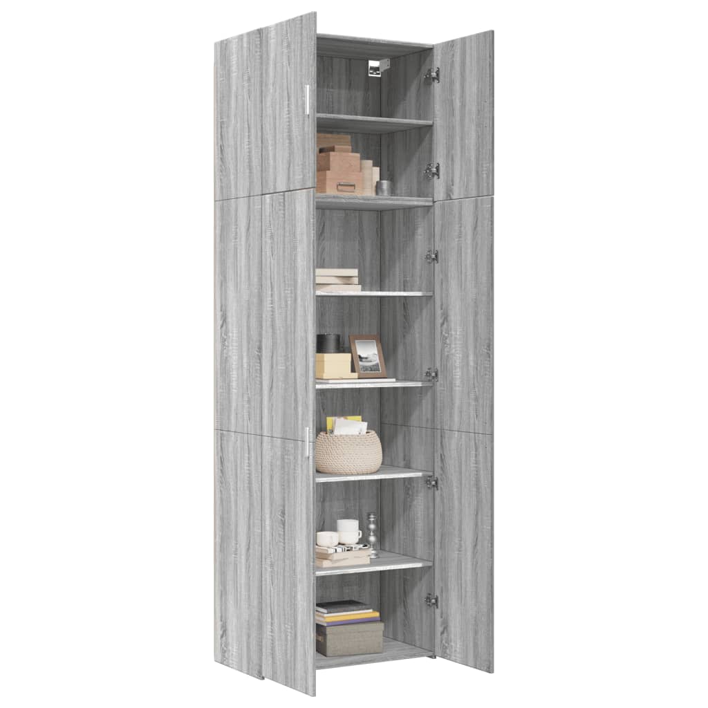 Credenza Grigio Sonoma 80x42,5x249 cm in Legno Multistrato