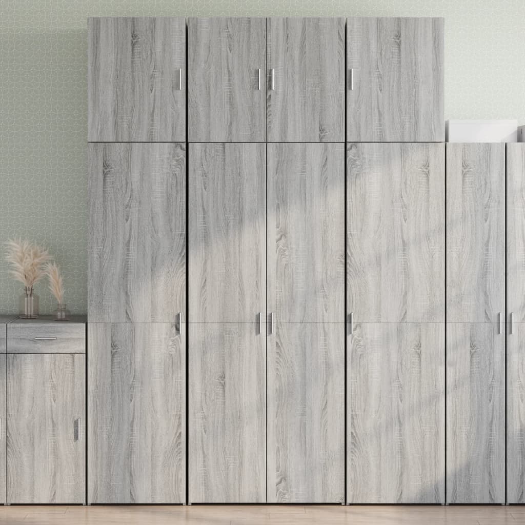 Credenza Grigio Sonoma 80x42,5x249 cm in Legno Multistrato
