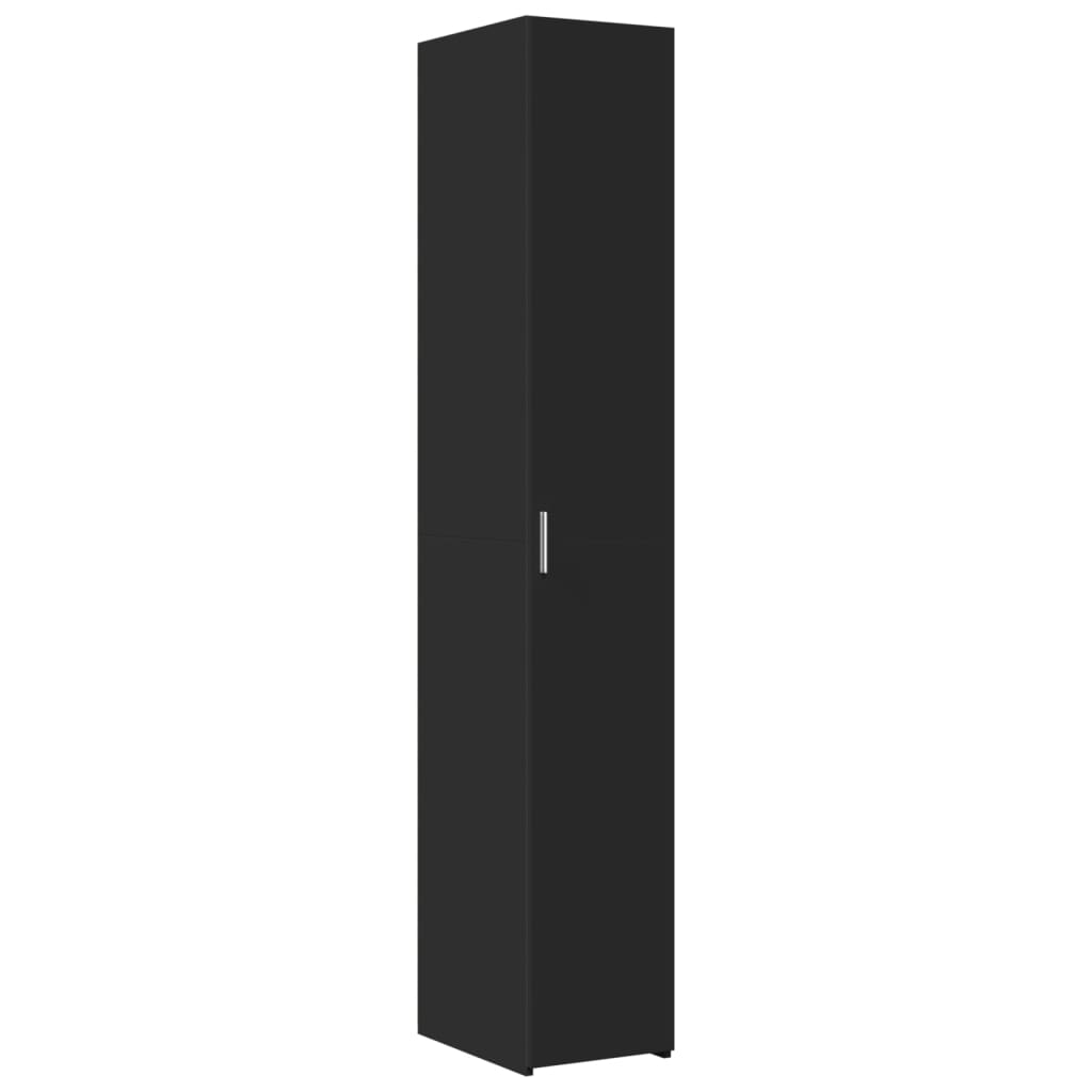 Credenza Nera 30x42,5x185 cm in Legno Ingegnerizzato