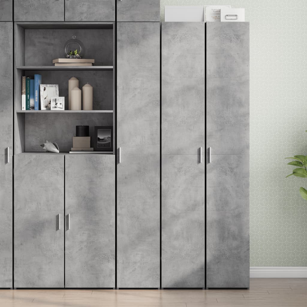 Credenza Grigio Cemento 30x42,5x185 cm in Legno Ingegnerizzato