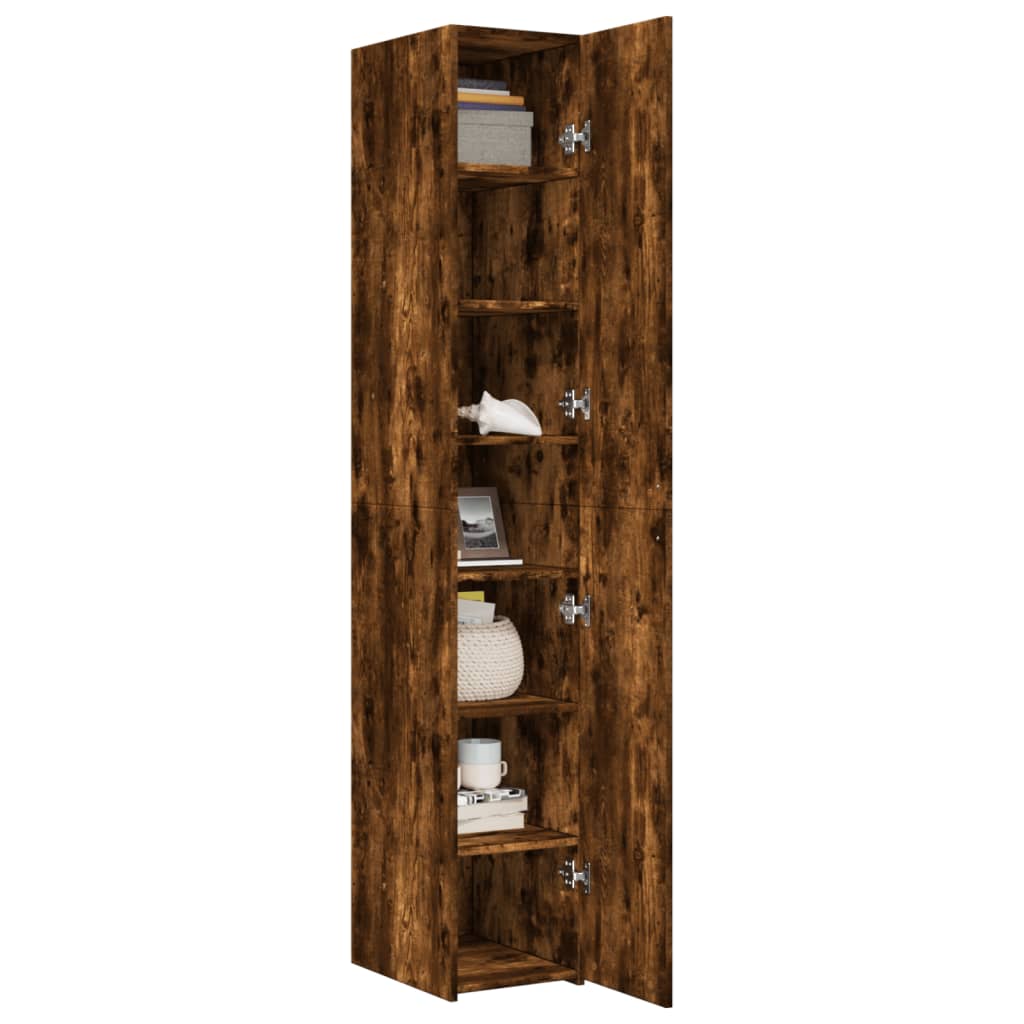 Credenza Rovere Fumo 30x42,5x185 cm in Legno Ingegnerizzato