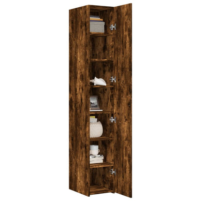 Credenza Rovere Fumo 30x42,5x185 cm in Legno Ingegnerizzato