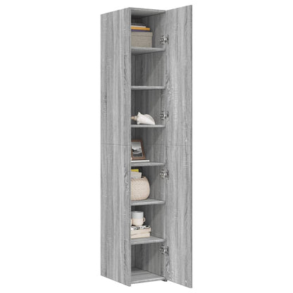Credenza Grigio Sonoma 30x42,5x185 cm in Legno Ingegnerizzato