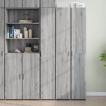 Credenza Grigio Sonoma 30x42,5x185 cm in Legno Ingegnerizzato