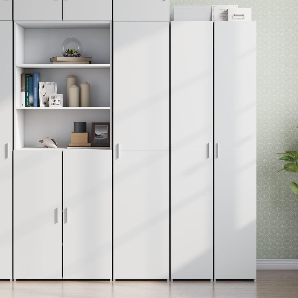 Credenza Bianca 40x42,5x185 cm in Legno Ingegnerizzato
