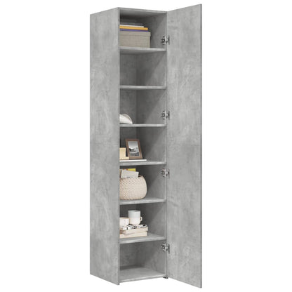 Credenza Grigio Cemento 40x42,5x185 cm in Legno Ingegnerizzato