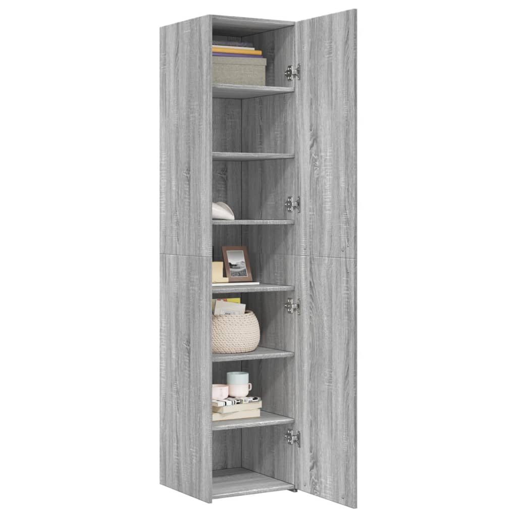 Credenza Grigio Sonoma 40x42,5x185 cm in Legno Ingegnerizzato