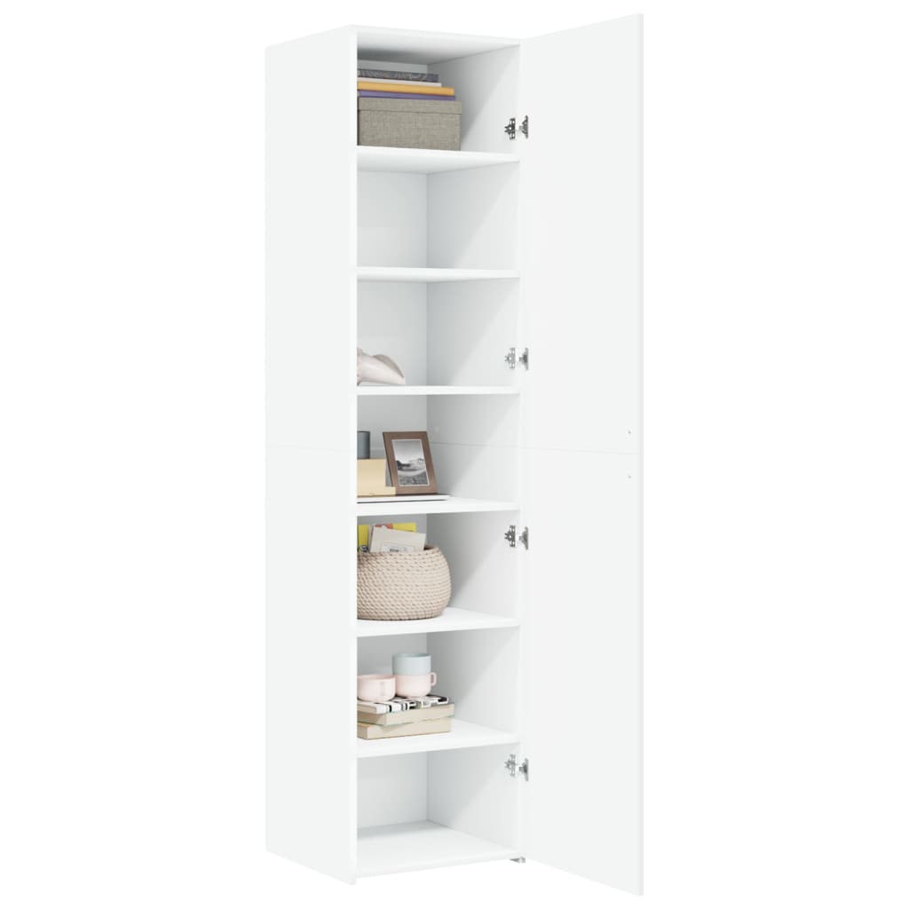 Credenza Bianca 45x42,5x185 cm in Legno Multistrato