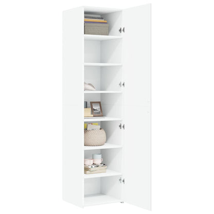Credenza Bianca 45x42,5x185 cm in Legno Multistrato