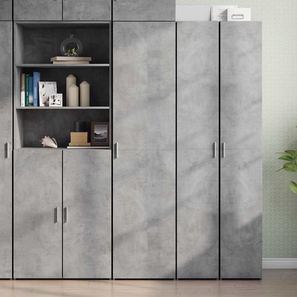 Credenza Grigio Cemento 45x42,5x185 cm in Legno Ingegnerizzato