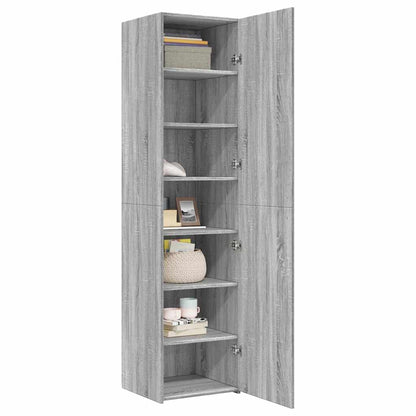 Credenza Grigio Sonoma 45x42,5x185 cm in Legno Ingegnerizzato