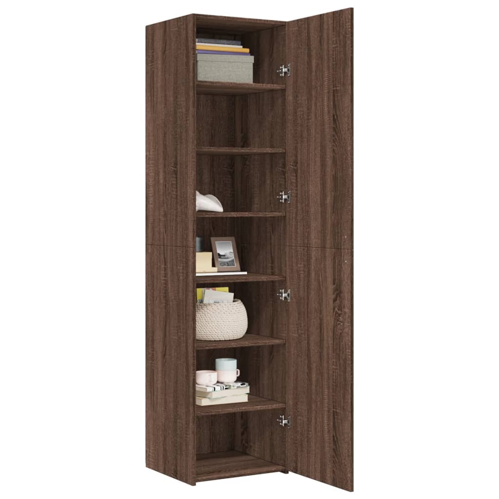 Credenza Rovere Marrone 45x42,5x185 cm in Legno Multistrato