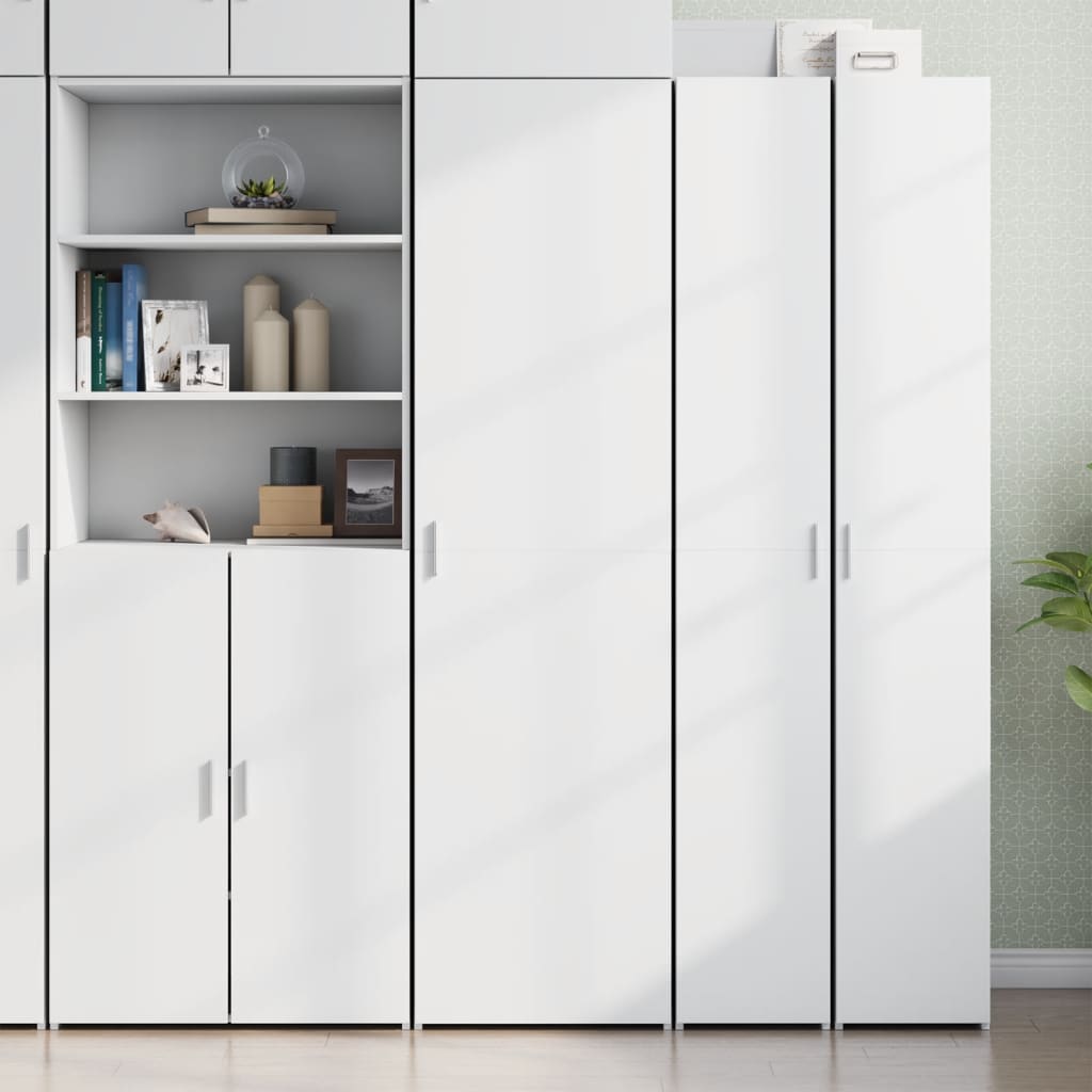 Credenza Bianca 50x42,5x185 cm in Legno Multistrato