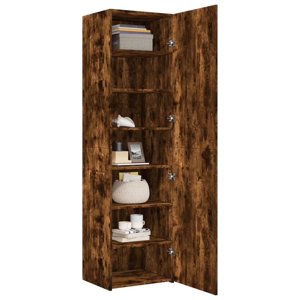 Credenza Rovere Fumo 50x42,5x185 cm in Legno Ingegnerizzato