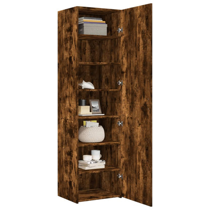 Credenza Rovere Fumo 50x42,5x185 cm in Legno Ingegnerizzato