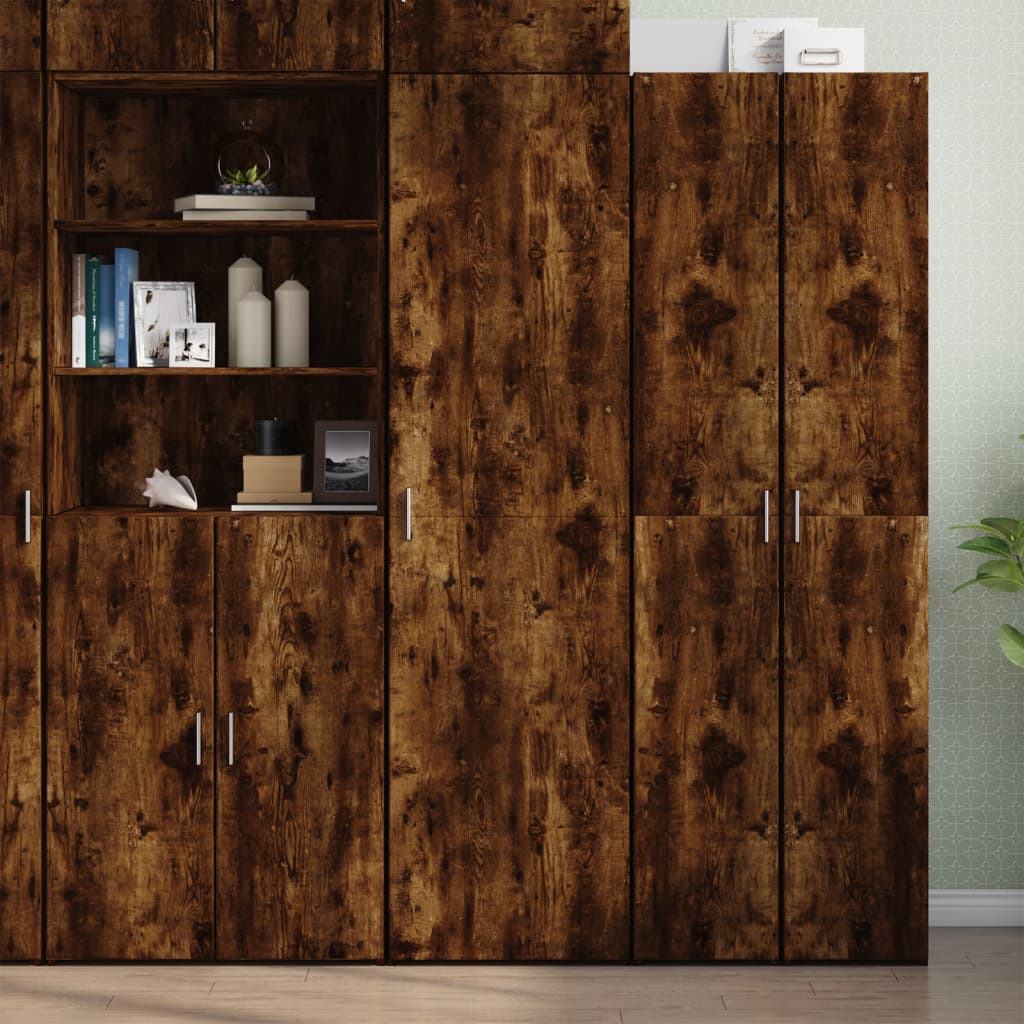 Credenza Rovere Fumo 50x42,5x185 cm in Legno Ingegnerizzato