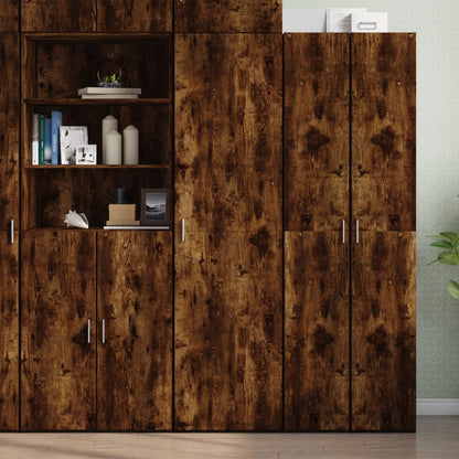 Credenza Rovere Fumo 50x42,5x185 cm in Legno Ingegnerizzato