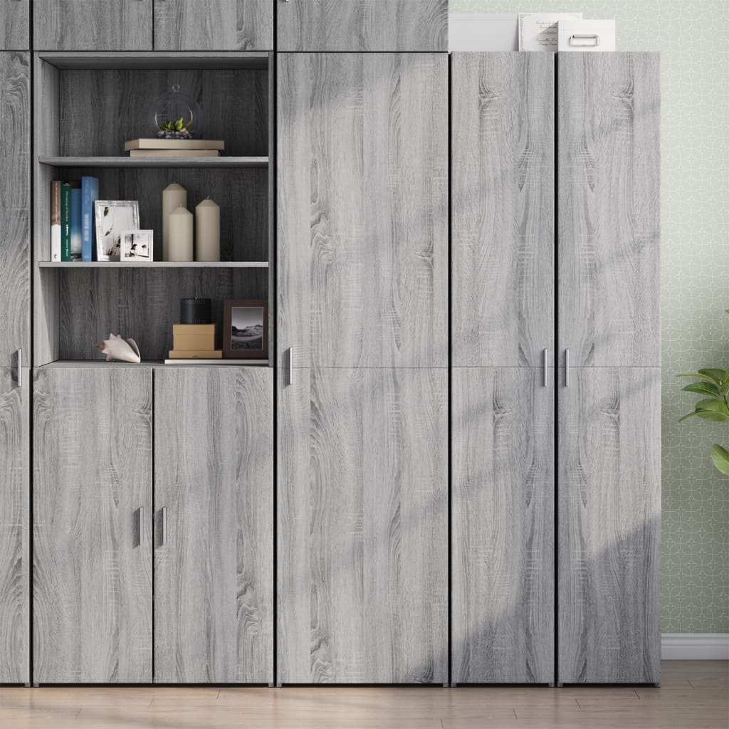 Credenza Grigio Sonoma 50x42,5x185 cm in Legno Ingegnerizzato
