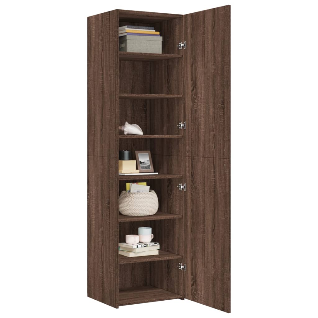 Credenza Rovere Marrone 50x42,5x185 cm in Legno Multistrato