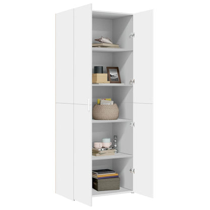 Credenza Bianca 70x42,5x185 cm in Legno Ingegnerizzato