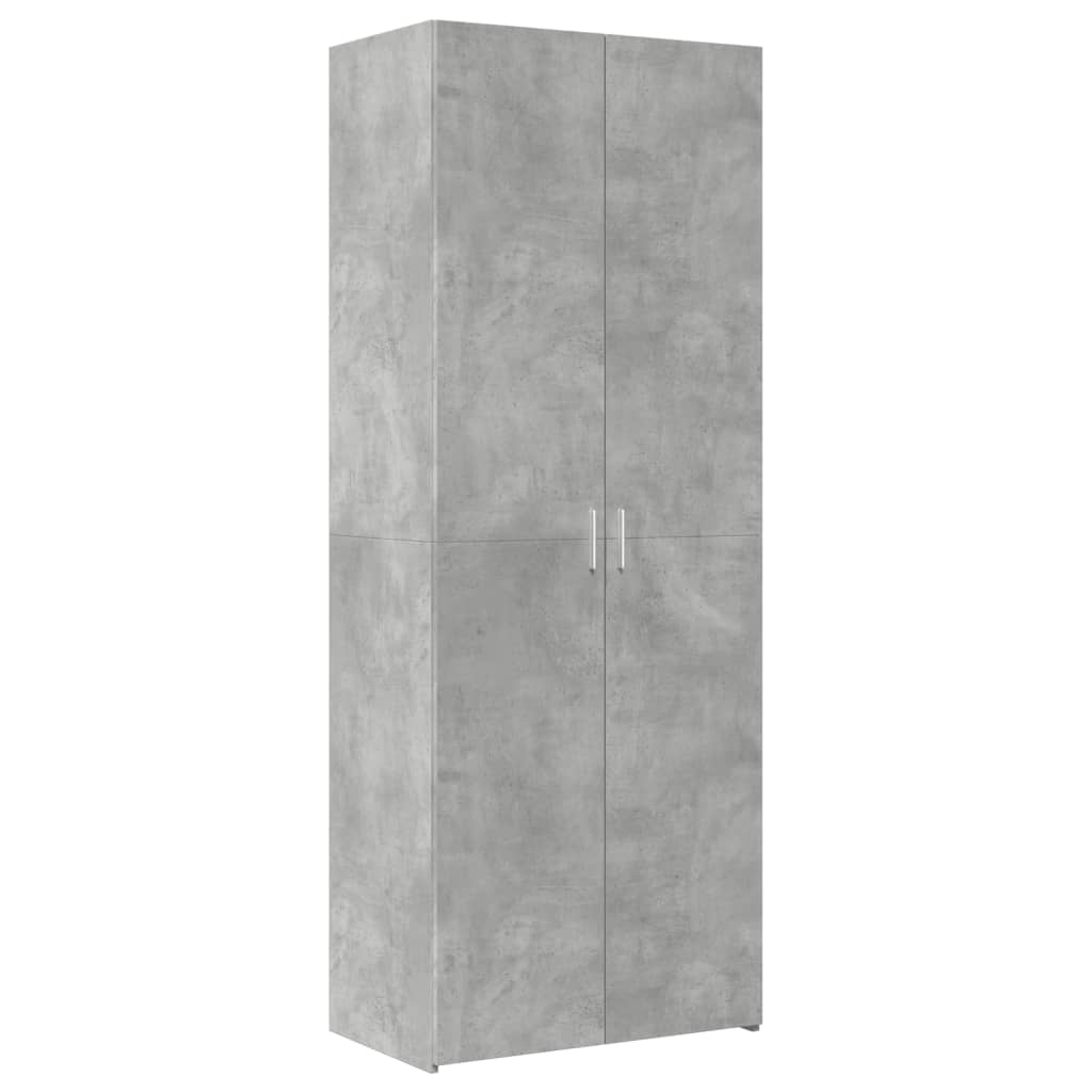 Credenza Grigio Cemento 70x42,5x185 cm in Legno Ingegnerizzato