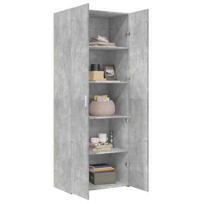 Credenza Grigio Cemento 70x42,5x185 cm in Legno Ingegnerizzato