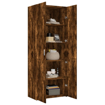 Credenza Rovere Fumo 70x42,5x185 cm in Legno Ingegnerizzato
