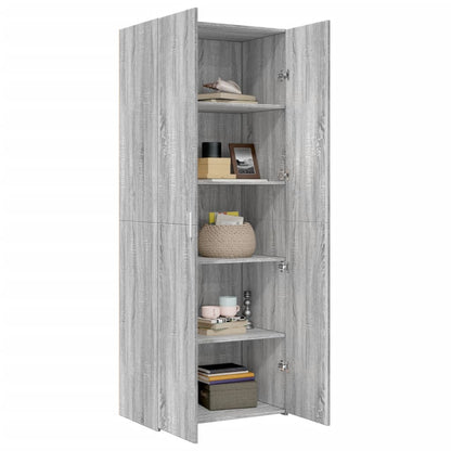 Credenza Grigio Sonoma 70x42,5x185 cm in Legno Ingegnerizzato