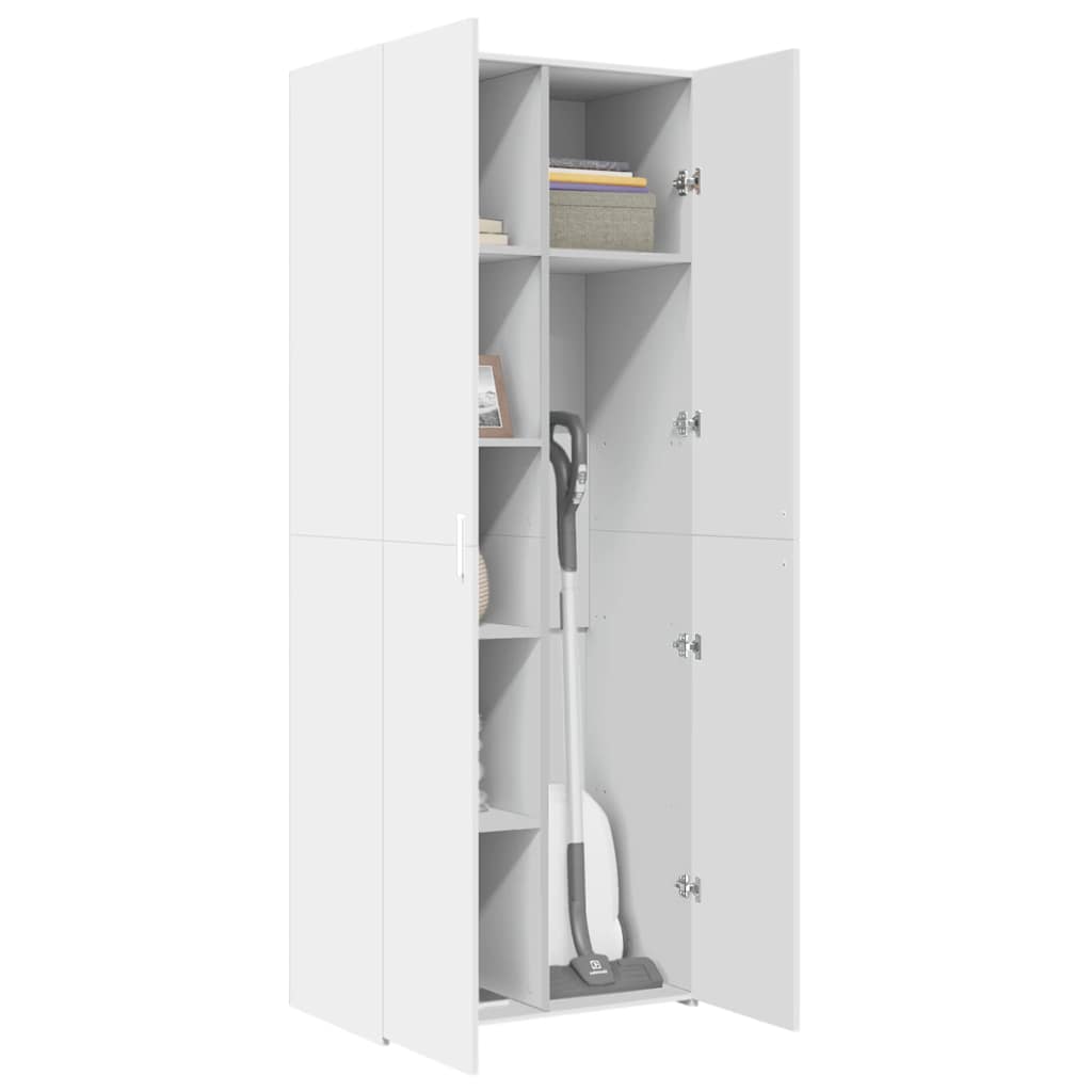 Credenza Bianca 70x42,5x185 cm in Legno Ingegnerizzato