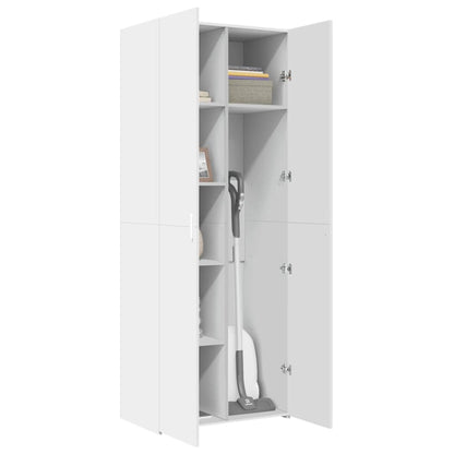 Credenza Bianca 70x42,5x185 cm in Legno Ingegnerizzato