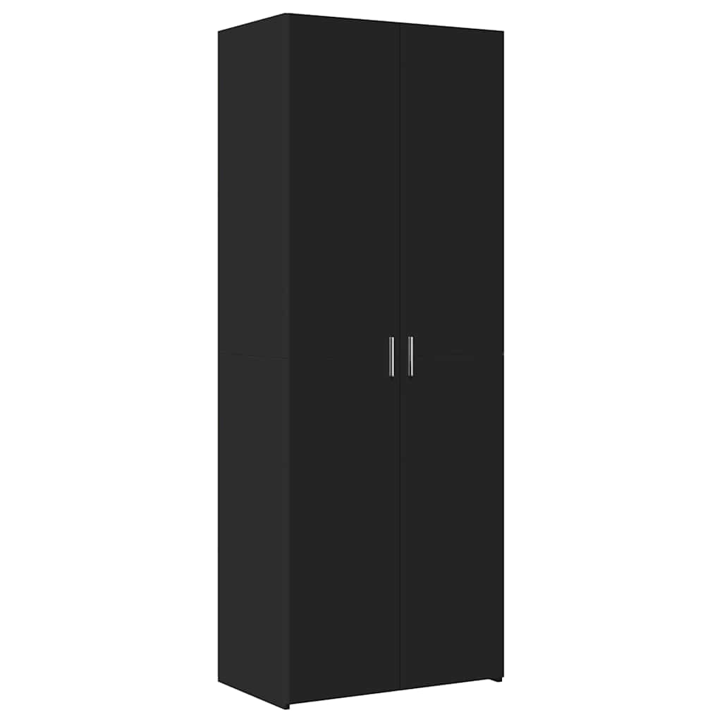 Credenza Nera 70x42,5x185 cm in Legno Ingegnerizzato