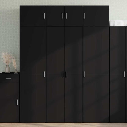 Credenza Nera 70x42,5x185 cm in Legno Ingegnerizzato