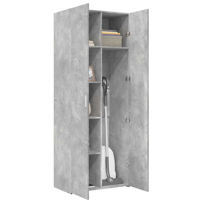 Credenza Grigio Cemento 70x42,5x185 cm in Legno Ingegnerizzato