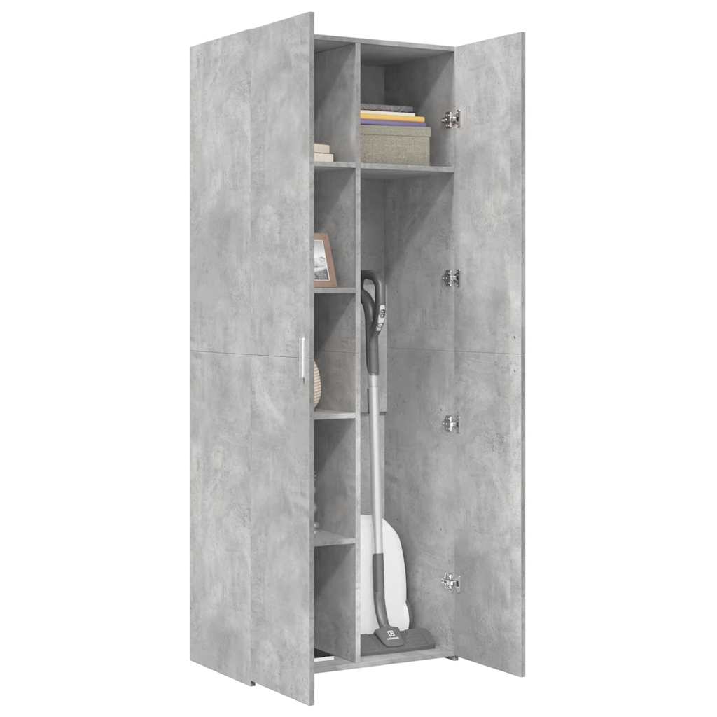 Credenza Grigio Cemento 70x42,5x185 cm in Legno Ingegnerizzato